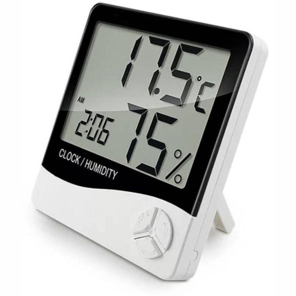 Hygrometer measures both humidity and temperature