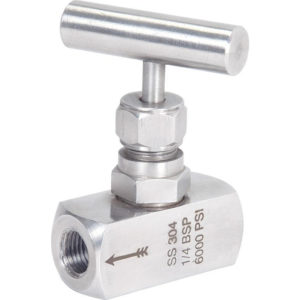 A needle valve is used to accurately control flow rates of clean gasses or fluids