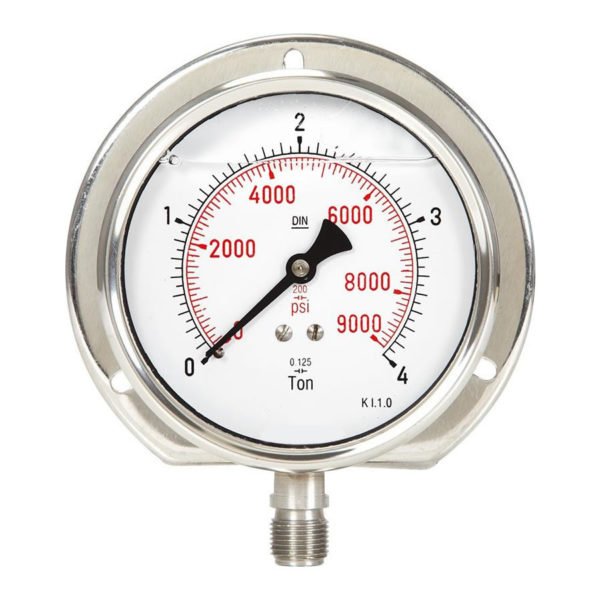 Glycerin filled Pressure Gauge used for vibration protection at room temperature